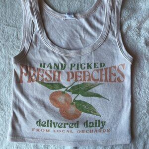 Tilly's Cream Tank Top with Orange and Green Print